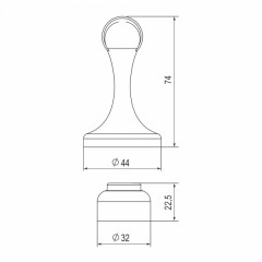 Упор дверной магнитный DSM-45 GR-23 графит