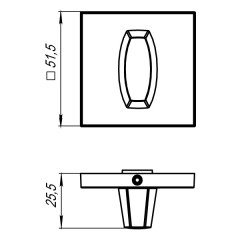 Ручка поворотная WC-BOLT BK6 USS WH-19 Белый