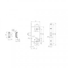 Замок межкомнатный под цилиндр MAGNET M85C-50 BL-24 черный (new plate)