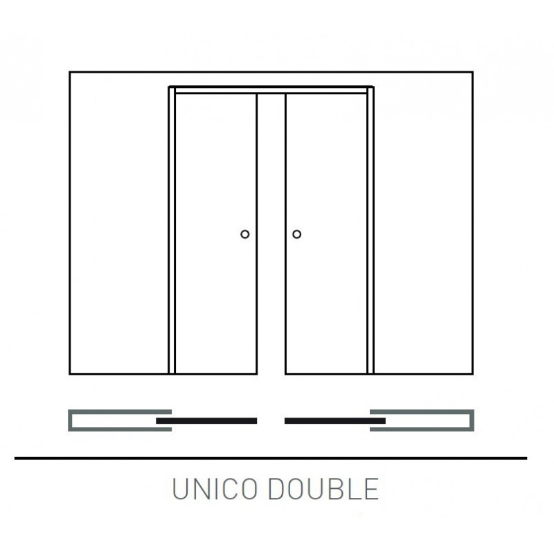 Пенал Eclisse UNICO DOUBLE 1000+1000x2100мм для двух раздвижных дверей (под обрамление) - EKC100DB