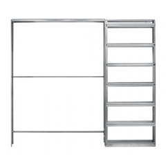 Пенал KIT TELESCOPIC SINGLE 1340x2100мм  сдвигать двухстворчатую раздвижную дверь в одну сторону, (под обрамление)