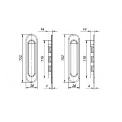 Ручки для раздвижных дверей PUNTO Soft LINE SL-010 AB