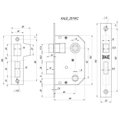 Защелка врезная 251 WC (44 mm) (никель)