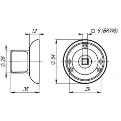 Ручка поворотная WC-BOLT BKW8-1SG/GP-4 матовое золото/золото, без отв.