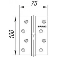 Петля съемная 413/BL-4 100x75x2,5 CP left (хром) левая БЛИСТЕР