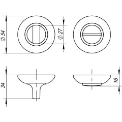 Ручка поворотная BK6 RM SN/CP-3