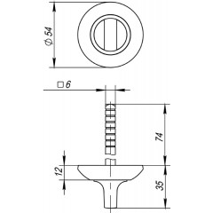 Ручка поворотная BKW6 AR-CP-8 (без ответной части)