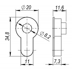 Вставка под шток для CYLINDER СP-8 хром