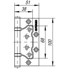 Петля универсальная без врезки 500-2BB/BL 100x2,5 CF (кофе) БЛИСТЕР