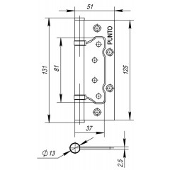 Петля универсальная без врезки 200-2B 125x2,5 AB (бронза)