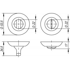 Ручка поворотная BK6 TL GR-23 графит