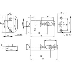 Ручка защелка 6010 SN-B (фик.) мат. никель