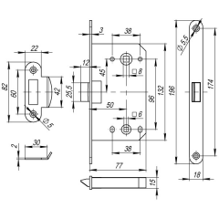 Защелка бесшумная сантехническая Morelli IP WC MAB, цвет - античная бронза