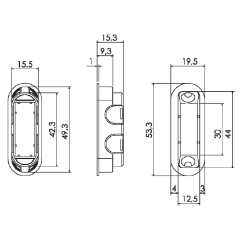 Защелка магнитная сантехническая Morelli M1895 SC, цвет - матовый хром