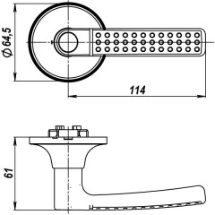 Ручка защелка 6026 AC-P (без фик.) медь