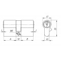 Цилиндровый Ajax (Аякс) механизм AX100/70 mm (30+10+30) CP хром 5 кл.