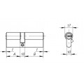 Цилиндровый Ajax (Аякс) механизм AX200/80 mm (35+10+35) CP хром 5 кл.