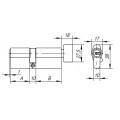 Цилиндровый механизм Ajax (Аякс) с вертушкой AX202/70 mm (30+10+30) CP хром 5 кл.