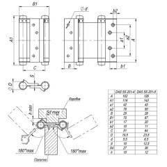 Петля пружинная двусторонняя BH586SS SN (5DSS) мат. никель TECH