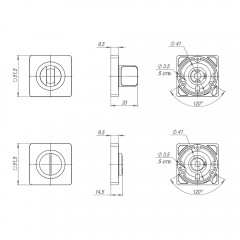 Ручка поворотная BK6.K.JK51 (BK6 JK) BL-24 черный