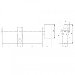 Цилиндровый механизм (AZ202/70) AZ2002Knob70 (30+10+30) CP хром