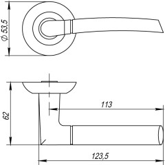 Ручка раздельная R.PR54.RODEO (RODEO PR) SN/CP-3 матовый никель/хром