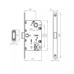 Защелка врезная MAGNLN96WC-50 (LN96WC-50) BL черный