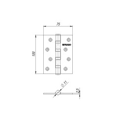 Петля универсальная IN4400U SSG (4BB 100x75x2,5) сатинированное золото