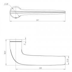 Ручка раздельная R.ART30.LACONY MWSC-33 итальянский тисненый