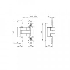 Петля скрытой установки U3D8000.VPG BL черный TECH