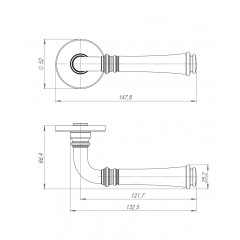 Ручка раздельная R.ARC.R52.SORENTO BL-24 черный