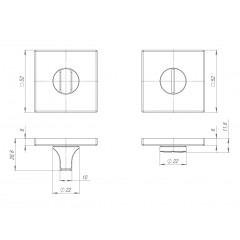 Ручка поворотная BK6.K.ARC.Q52 BL-24 черный