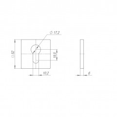 Накладка под цилиндр ET.K.ARC.Q52 BL-24 черный