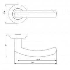 Ручка раздельная R.JR54.SIGMA (SIGMA JR) BL-24 черный 140мм