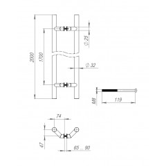 Ручка-скоба PULL.PH32/2000.45 INOX 304