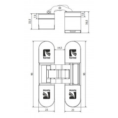 INVISIO Скрытая петля F40.31 БРОНЗА